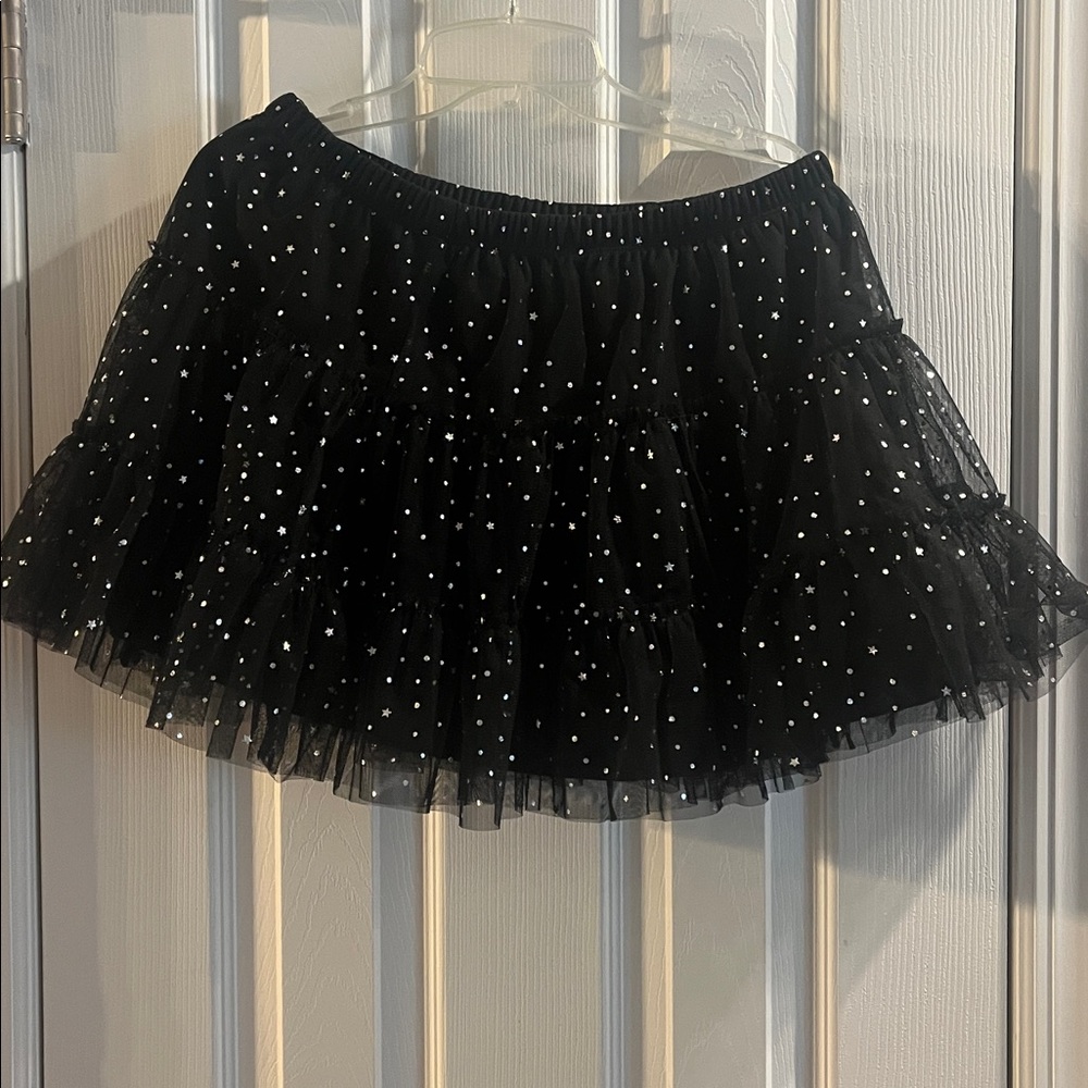 Black Polka Dot Tulle Skirt with stars